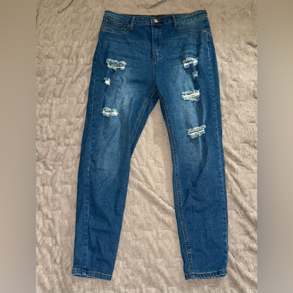 Fashion Nova Blue Ripped Jeans